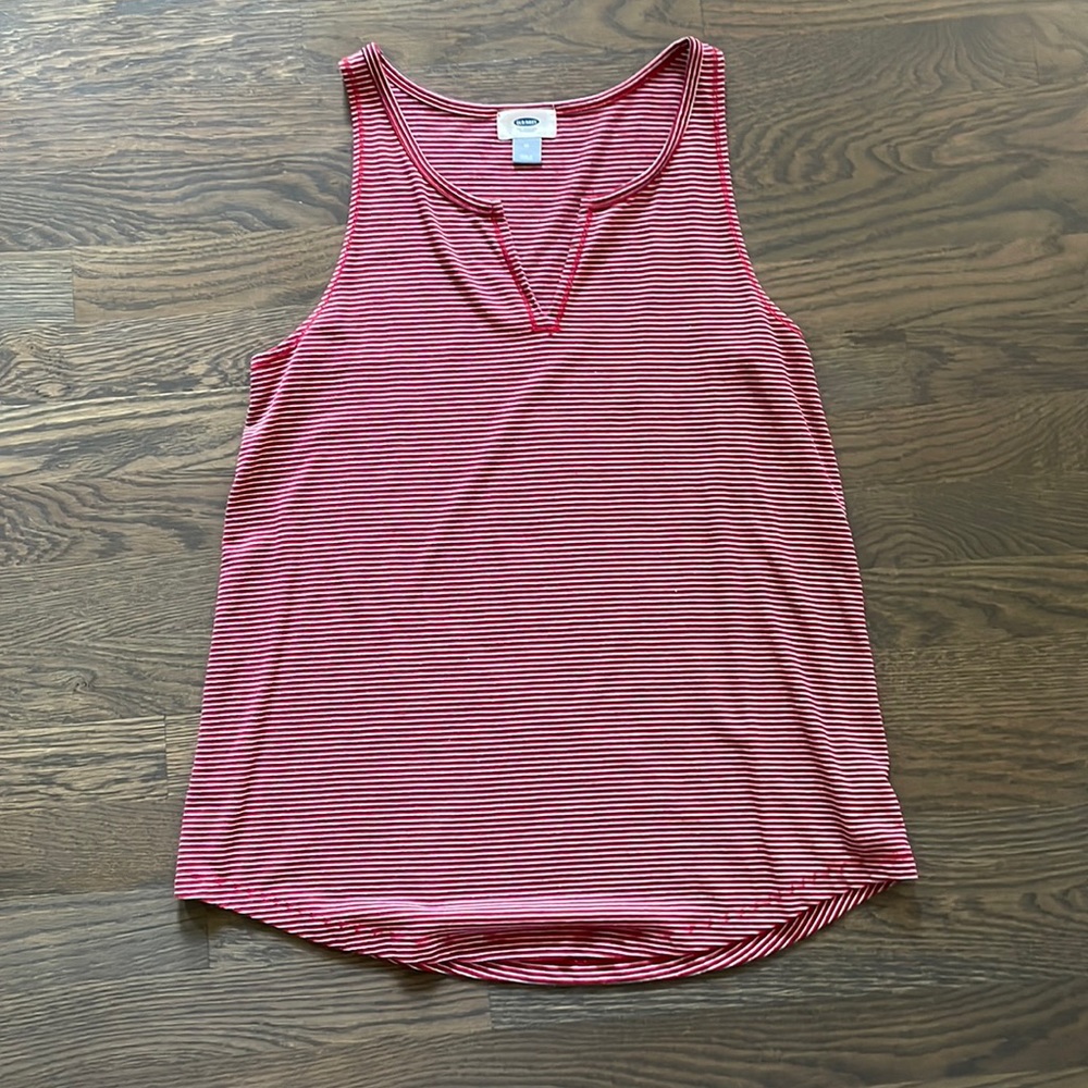Old Navy Split Neck Red Tank